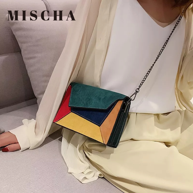 MISCHA Túi Đeo Chéo Vai Bằng Da PU Thời Trang Sành Điệu Bắt Mắt Cho Nữ