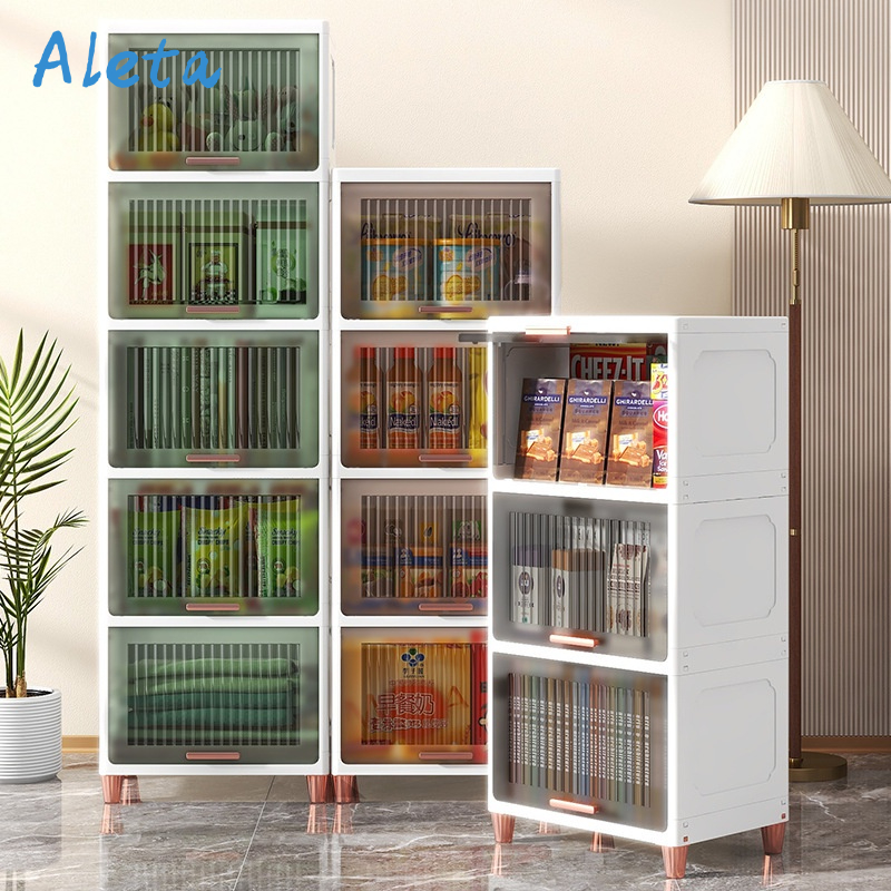 Aleta Tủ Đựng Đồ Ăn Vặt Nắp Lật Nhiều Tầng Bằng Nhựa Trong Suốt Dành Cho Phòng Khách Gia Đình