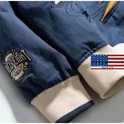 Áo Khoác Bóng Chày Thời Trang Đường Phố retro Mỹ Dành Cho Nam Nữ Phong cách Nhật Bản Áo sơ mi màu xanh Bộ đồ