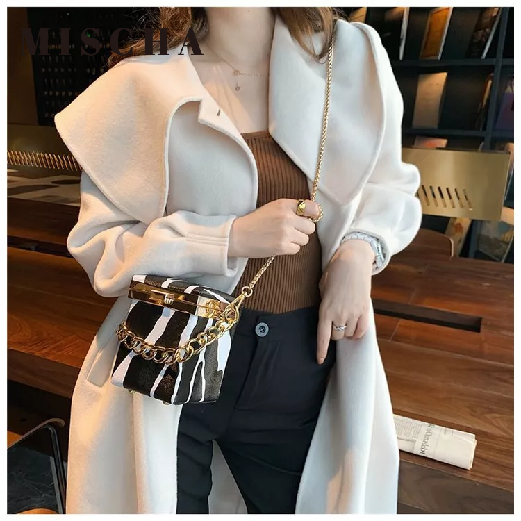 Mischa Túi Đeo Chéo Vai Bằng Da PU Họa Tiết Da Báo Thời Trang Dễ Phối Đồ