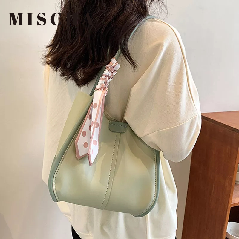 Mischa Túi Xách Da PU Đeo Vai Sức Chứa Lớn Màu Sắc Tương Phản Thời Trang Cao Cấp Dễ Phối Đồ Cho Nữ