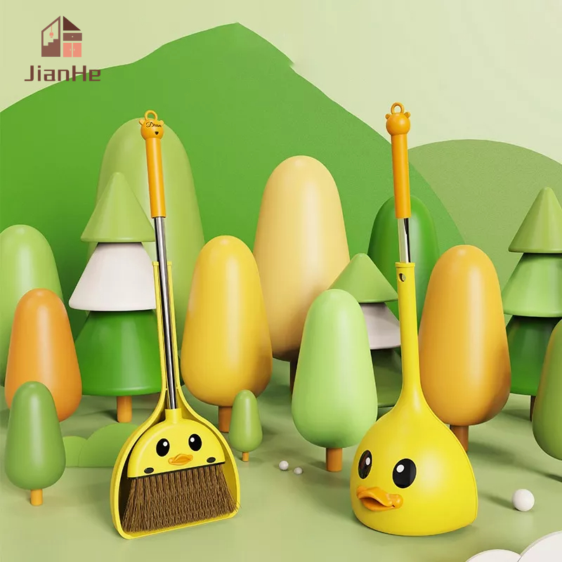 HAOYANGQI Chổi Quét Bụi Hình Vịt Vàng Hoạt Hình Cho Trẻ Em