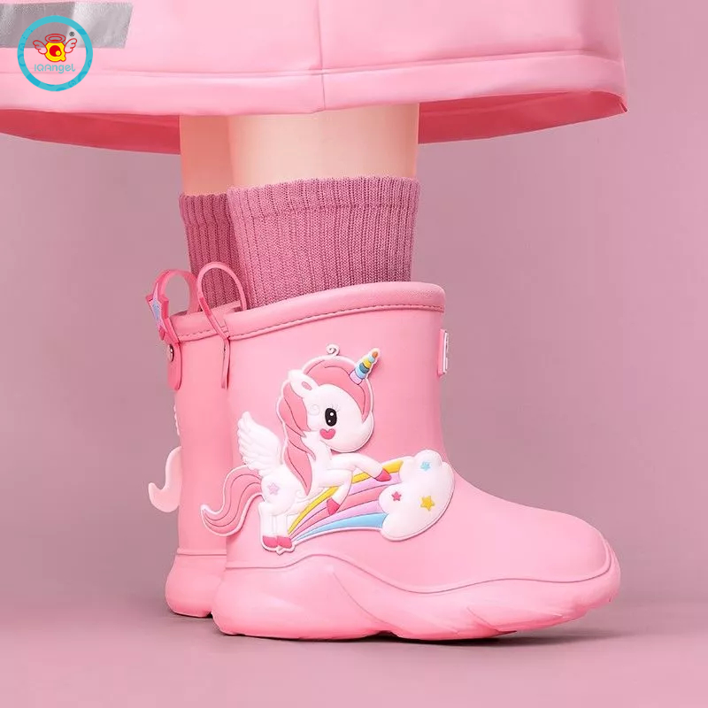 Ủng đi mưa IQ ANGEL chống nước chống trượt họa tiết hoạt hình thời trang dành cho trẻ em