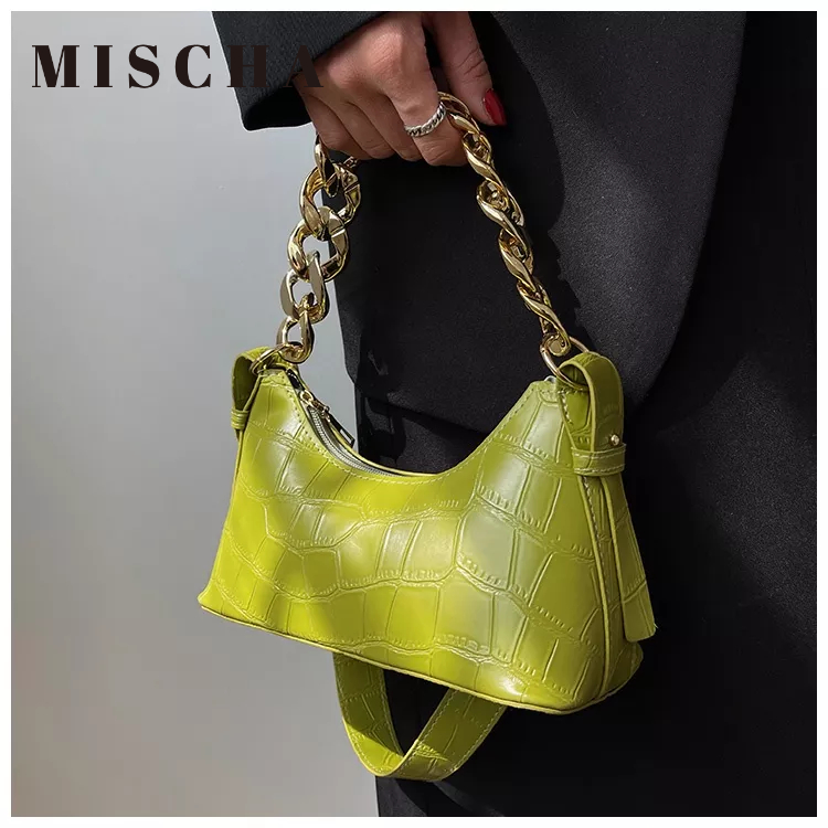 MISCHA Túi Đeo Vai Bằng Da PU Màu Trơn Phong Cách retro Thời Trang Cho Nữ