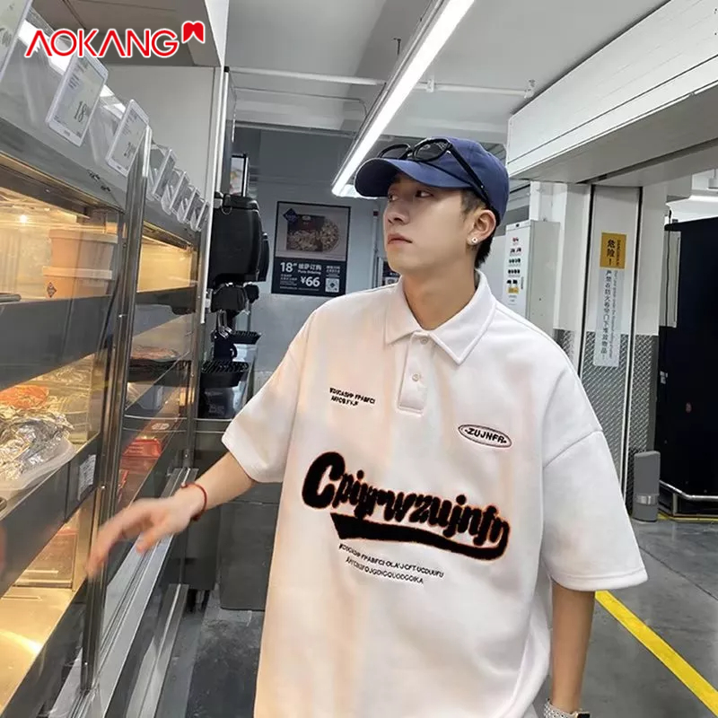 Áo Sơ Mi POLO Dáng Rộng Phong Cách Hong Kong Cổ Điển Thời Trang Mùa Hè Cho Nam