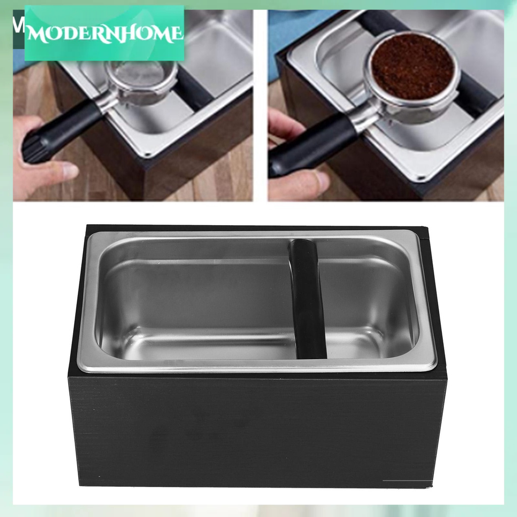 ModernHome Thùng rác cà phê lớn bằng thép không gỉ có thể tháo rời bã Knock Box cho quán tại nhà