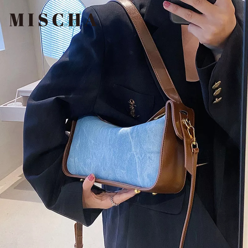 Mischa Túi Đeo Vai Dây Bản Rộng Phối Màu Tương Phản Thời Trang Cho Nữ