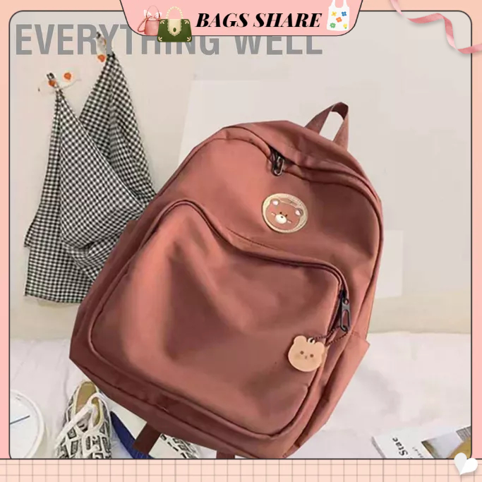 Everything Well Ba lô Công suất lớn Di động Dây đeo vai rộng Sinh viên Schoolbag cho bé gái đi học ngoài trời