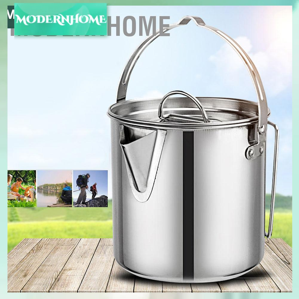 ModernHome 1.2L Cắm trại di động ngoài trời Đi bộ đường dài bằng thép không gỉ Treo nước Ấm đun pha cà phê Đồ dùng nhà bếp