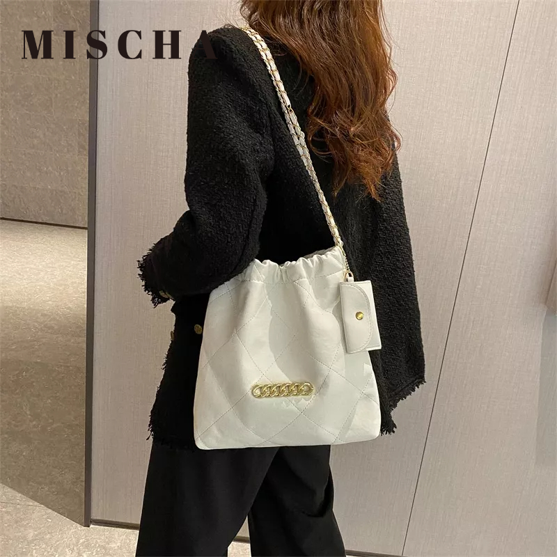 Mischa Túi Xách Da PU Màu Trơn Phong Cách Phương Tây Thời Trang Cho Nữ