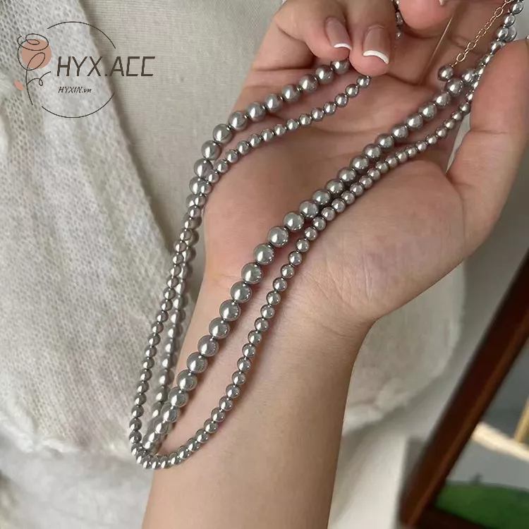 Dây Chuyền Ngọc Trai Cao Cấp 4mm6mm8mm10mm Phong Cách Pháp Cổ Điển Thời Trang Cho Nữ