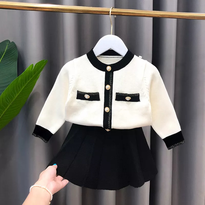 Set Đồ Thu Đông 2022 Gồm Áo Sweater Dệt Kim Và Váy Công Chúa Bán Chạy 3 Tuổi Cho Bé Gái 0.1kg