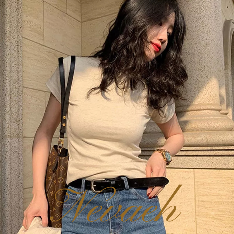 Áo Thun Tay Ngắn Cổ Tròn Mỏng Thời Trang Cho Nữ áo croptop