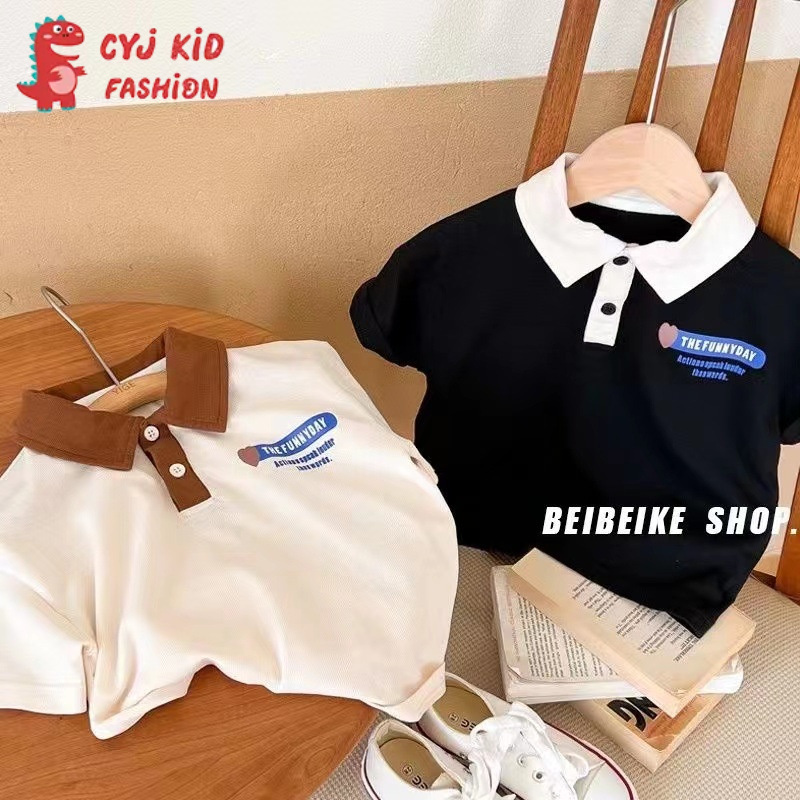 Áo Thun POLO Cotton Tay Ngắn Phong Cách Hàn Quốc Thời Trang Mùa Hè Ttc201 Dành Cho Bé Trai Tiểu Học