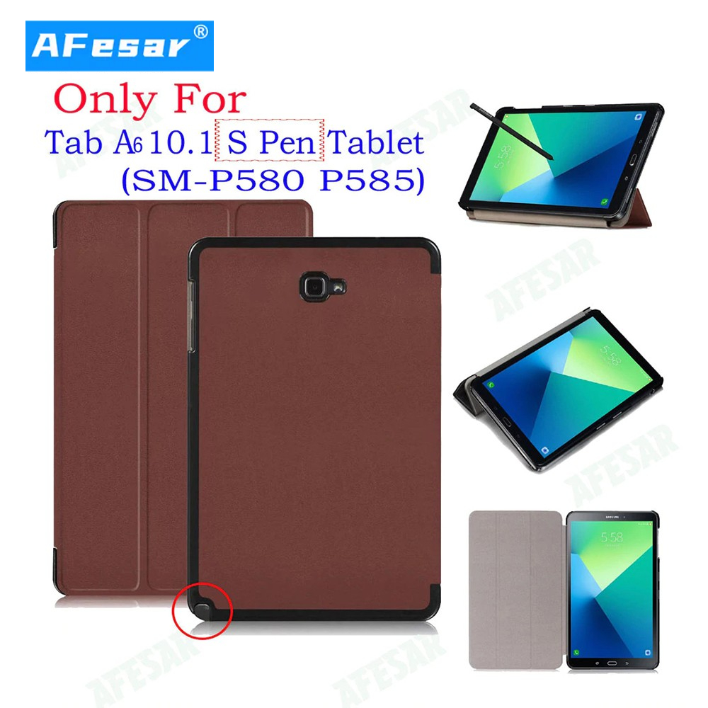 Bao da máy tính bảng mỏng đơn giản với khe cắm bút thời trang cho Samsung Galaxy Tab A A6 10.1 (2016)