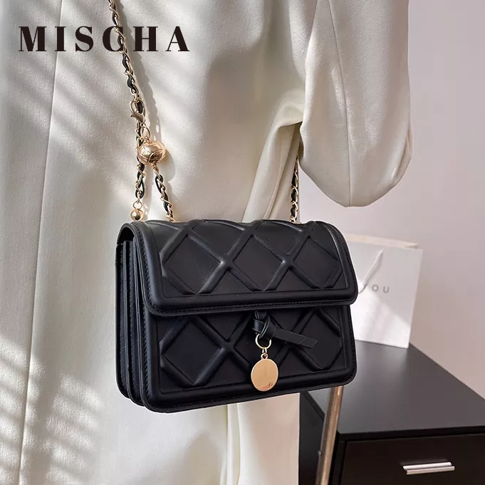 MISCHA Túi Xách Da PU Màu Trơn Dáng Vuông Thời Trang Cho Nữ