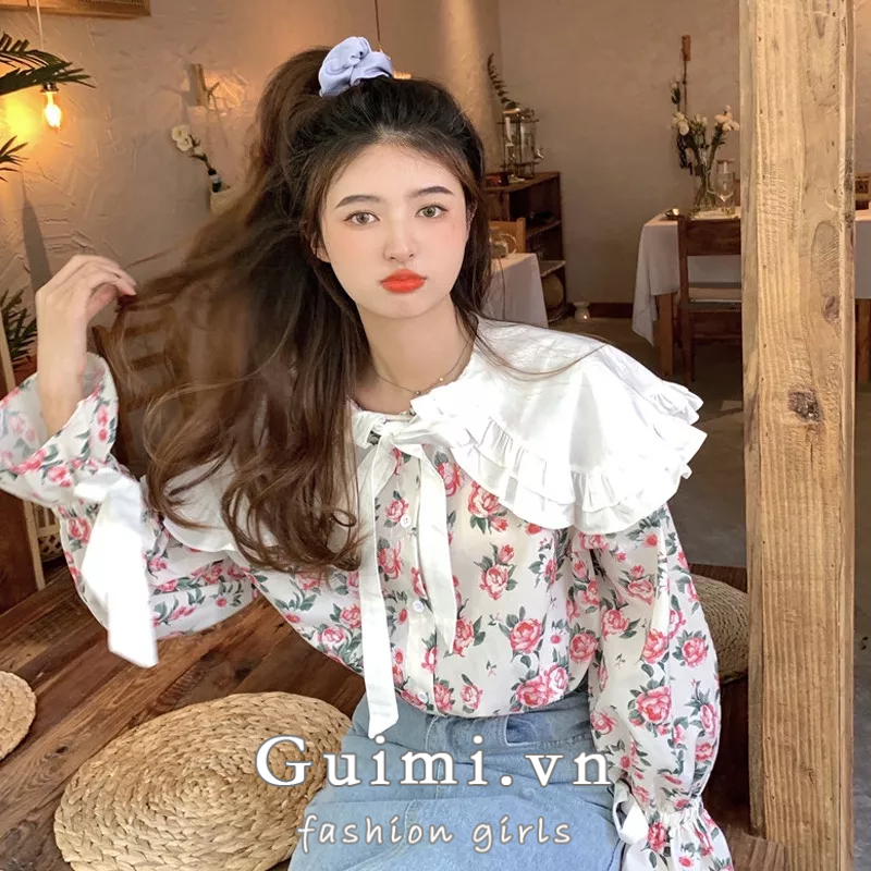 Áo Sơ Mi Nữ In Họa Tiết Hoa Phong Cách Mới