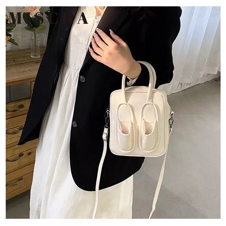 Mischa Túi Đeo Vai Hình Vuông Nhỏ Bằng Da PU Màu Trơn Thời Trang Hàng Mới