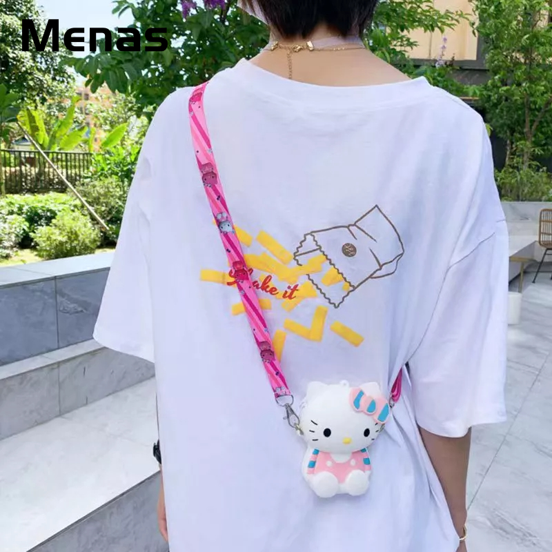 Menas Túi Đeo Chéo Vai Đựng Thẻ Hình Hoạt Hình Cún Cinnamon Melody Ếch Melody Dễ Thương Giản Dị Dành Cho Trẻ Em