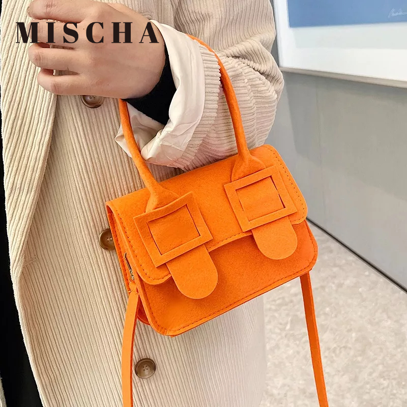 Mischa Túi Đeo Vai Da PU Hình Vuông Màu Trơn Thời Trang Cao Cấp