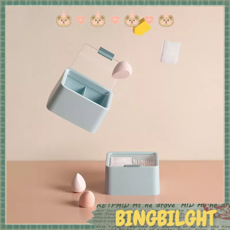 Hộp đựng bông tẩy trang-Hộp Đựng Bông Tẩy Trang Bằng Cotton Có Nắp Trong Suốt Tiện Dụng Blinglight