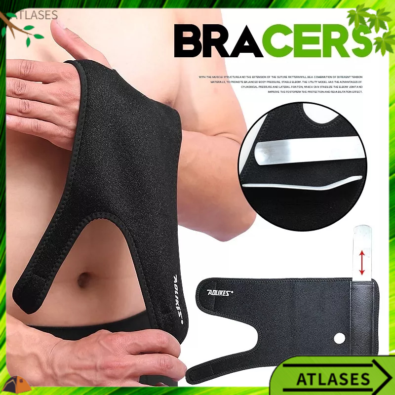 Thể Thao Bảo Vệ Cổ Tay Có Điều Chỉnh Thoáng Khí Dục Dây Chống Bong Gân Khớp Vỏ Đen Phải　Atlases～
