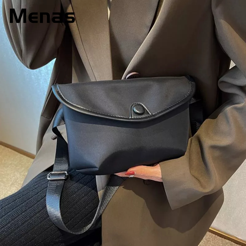 Menas Túi Đeo Chéo Một Bên Ngực Bằng Vải Oxford Màu Trơn Đơn Giản Thời Trang Phổ Biến Dành Cho Bạn Nữ