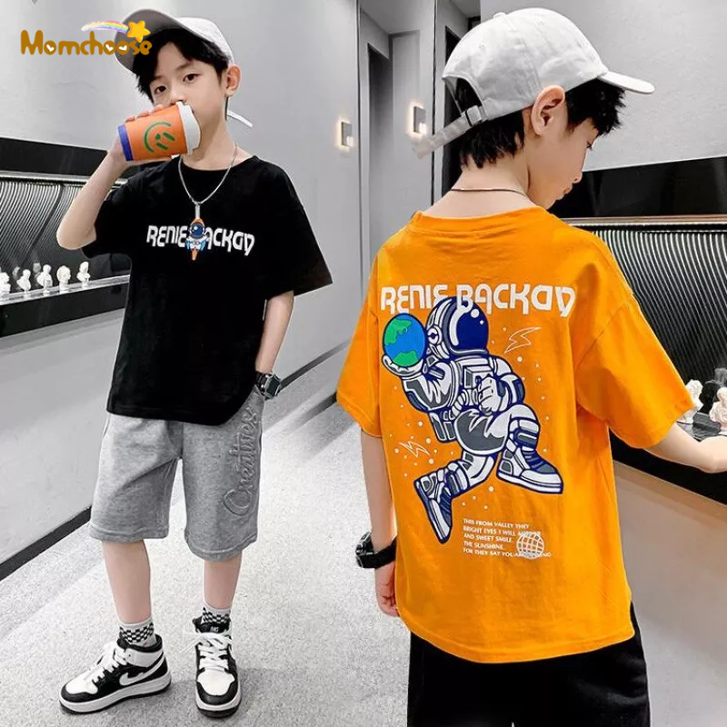 MOMCHOOSE Áo Thun sweater Mỏng Thời Trang Xuân Hè Cho Bé Trai