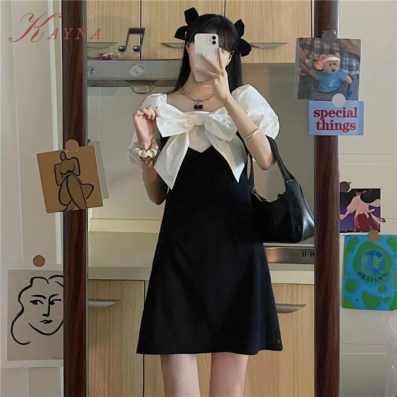 Đầm Ngắn Tay Phong Cách vintage Thời Trang Mùa Hè Mới Dành Cho Nữ