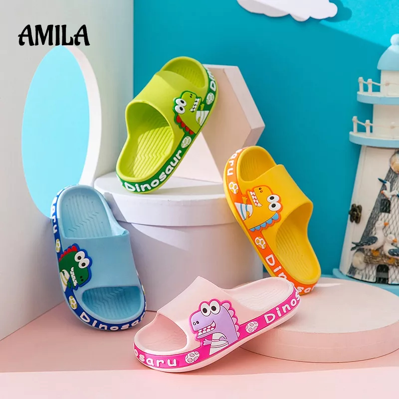 Xăng đan AMILA mềm chống trượt thoải mái màu kẹo hình khủng long nhỏ dễ thương cho trẻ em