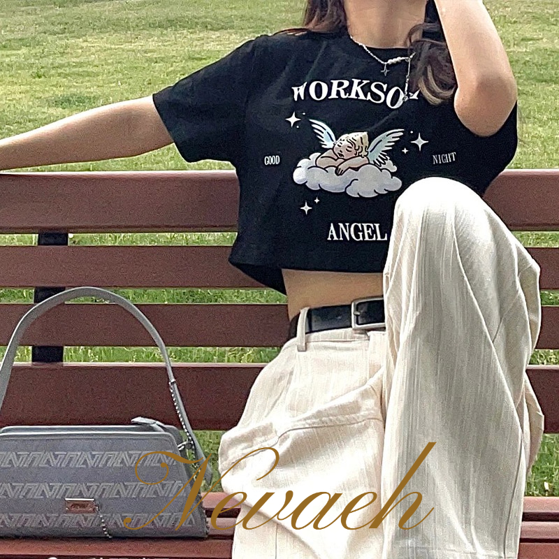 Áo Thun Nữ Ngắn Tay Cổ Tròn Thời Trang Hàn