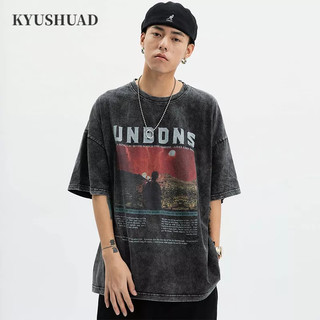 Áo thun KYUSHUAD ngắn tay form rộng phong cách cổ điển thời trang cho cả nam và nữ