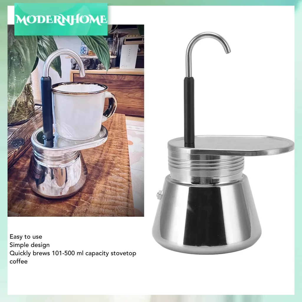ModernHome Moka Pot Thép không gỉ Kiểu Ý DIY Công suất lớn Trọng lượng nhẹ Máy pha cà phê di động