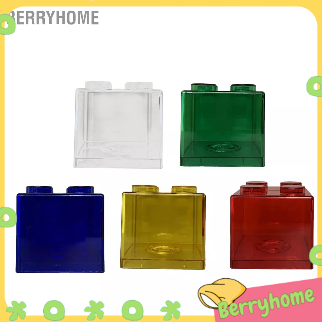 BerryHome Xóa Tiền Tiết Kiệm Ngân Hàng Thiết Kế Khối Xây Dựng Hộp Xu Trong Suốt Hình Chữ Nhật Cho Trẻ Em Bé Trai Gái