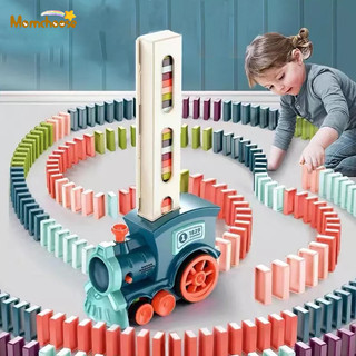 Momchoose đồ chơi xe lửa domino tự động giáo dục cho bé