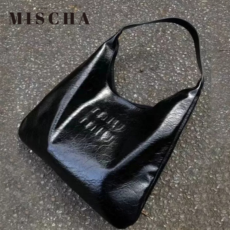 Mischa Túi tote Đeo Vai Chất Liệu Da PU Màu Trơn Sức Chứa Lớn Thời Trang Cao Cấp Dễ Phối Đồ