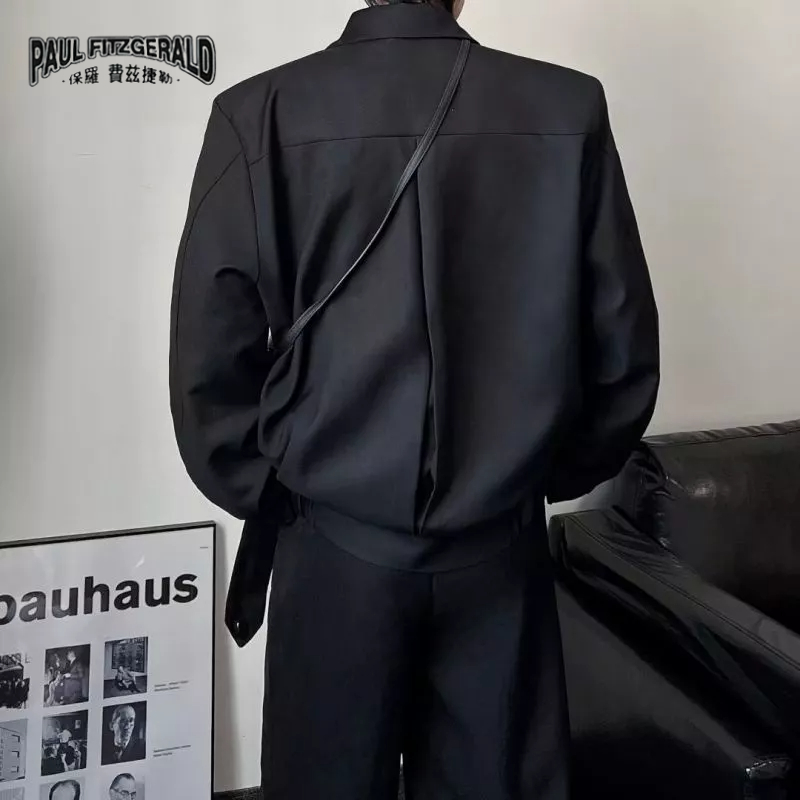 Áo Khoác Bóng Chày PAUL FITZGERALD Có Đệm Vai Dáng Ngắn Thời Trang Thu Đông Cho Nam