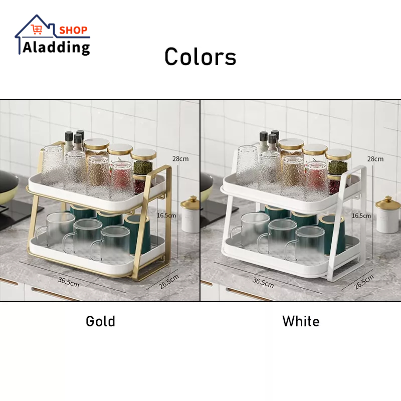 AladdingGiá Úp Ly Hai Ngăn Bằng Sắt Sang Trọng Tiện Dụng