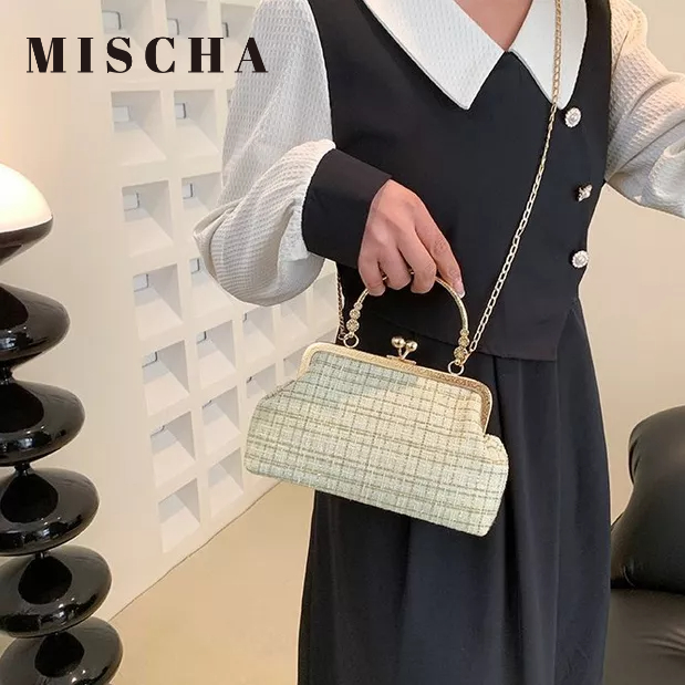 MISCHA Túi Đeo Chéo Vai Bằng Da PU Màu Trơn Thời Trang Sành Điệu