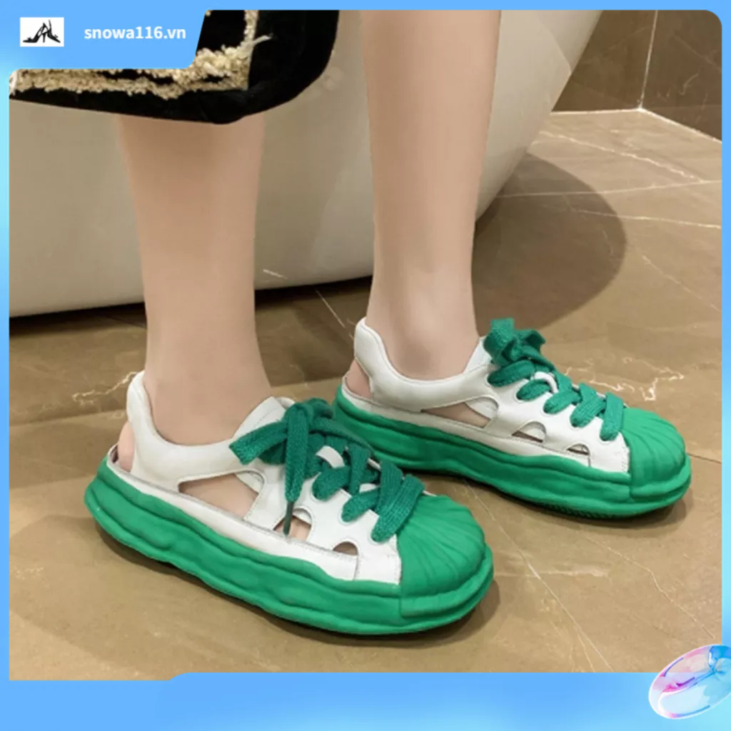 PHIPHI Shell Head Cut Out Sneaker Đế dày Giày thể thao nữ thông thường thoáng khí cho mùa hè