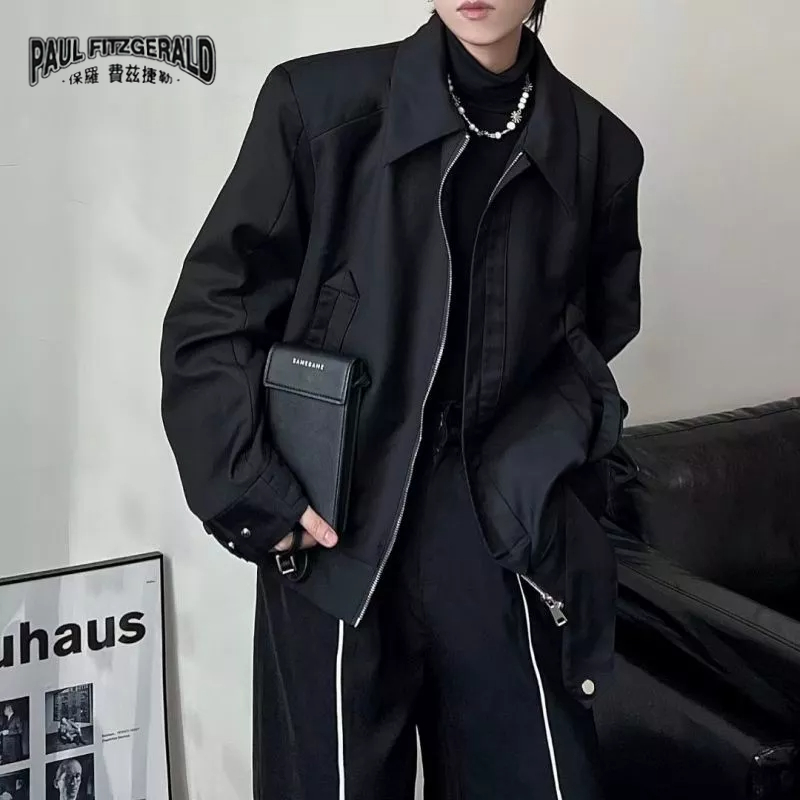 Áo Khoác Bóng Chày PAUL FITZGERALD Có Đệm Vai Dáng Ngắn Thời Trang Thu Đông Cho Nam