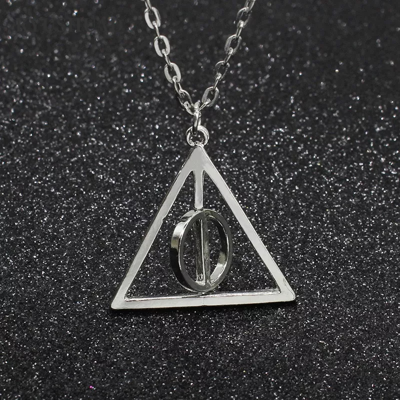 Kyushuad Vòng cổ Mặt Tam Giác Bằng Hợp Kim Hình Harry Potter Luna Deathly Hallows Phong Cách Âu Mỹ Mới Cho Nam