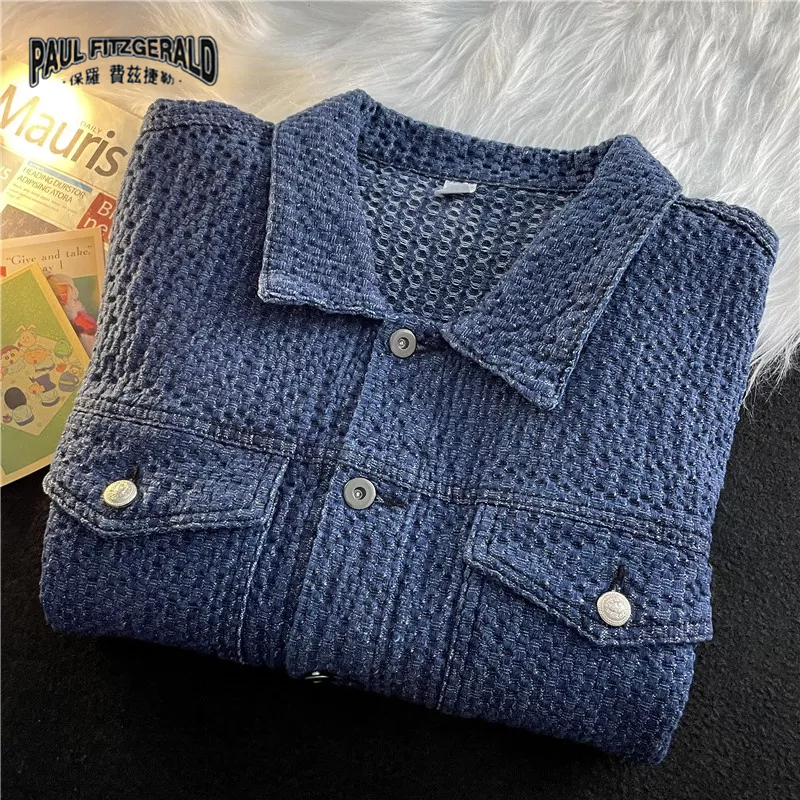 Áo Khoác denim Dáng Rộng Phong Cách hip hop Đường Phố Cá Tính Cho Nam