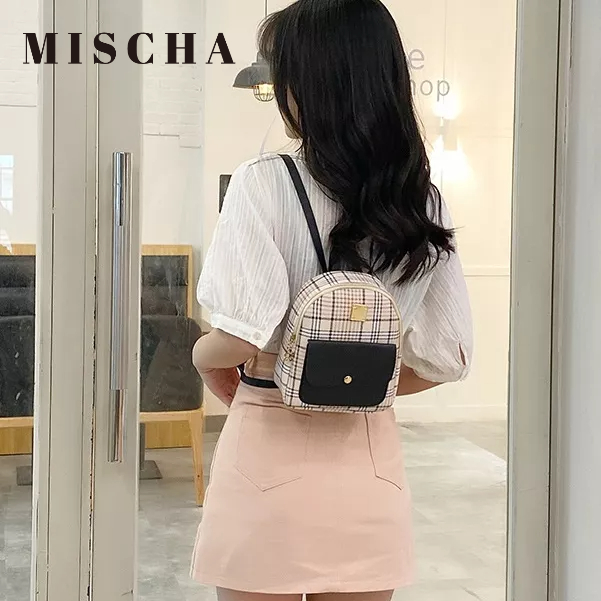 MISCHA Ba Lô Da PU In Họa Tiết Thời Trang Dành Cho Nữ