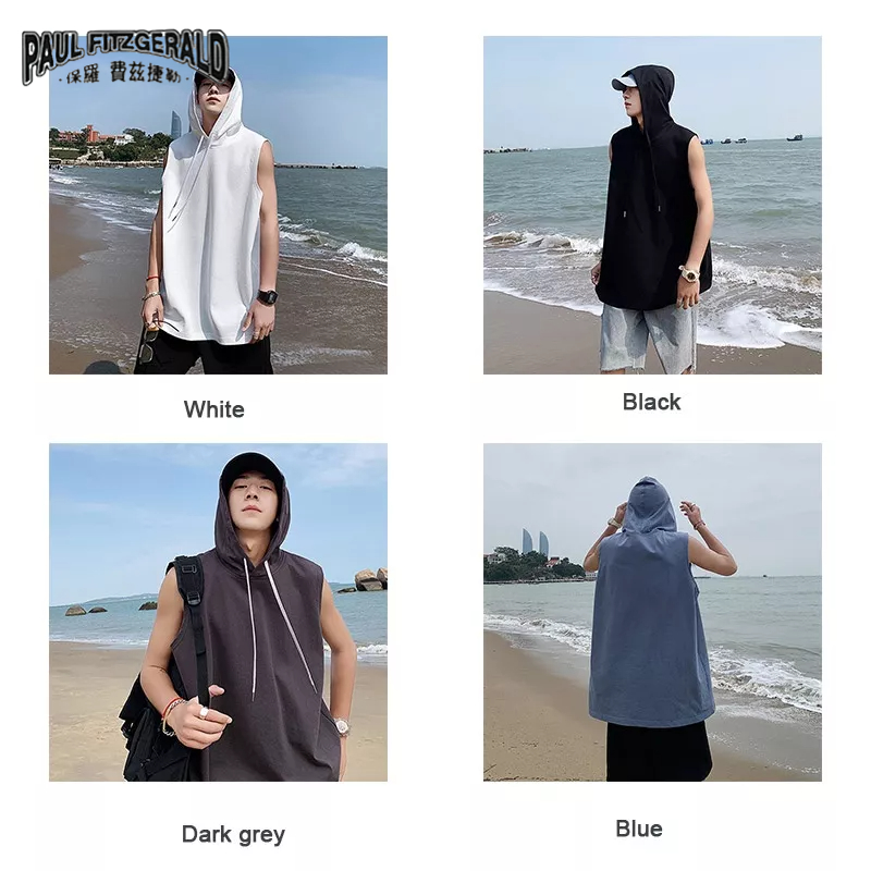 Áo Thun Thể Thao Sát Nách Màu Trơn Phong Cách hip hop Cho Nam