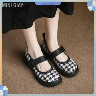 Phổ biến giày đế nữ bé gái da pu cổ điển cao su gót dày phong cách pháp