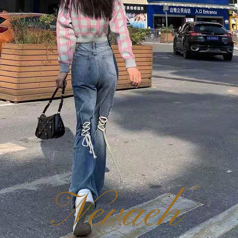 Quần jeans Dài Lưng Cao Thời Trang Dành Cho Nữ