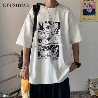 Áo Thun Tay Ngắn Dáng Rộng In Hoạt Hình Phong Cách hip hop Nhật Bản Cá Tính Cho Nam