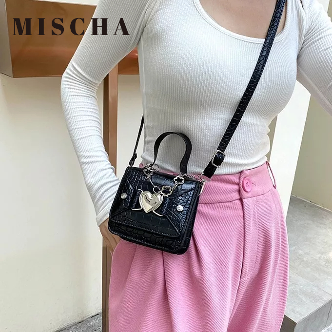 MISCHA Túi Đeo Chéo mini Bằng Da PU Màu Trơn Thời Trang Dành Cho Nữ