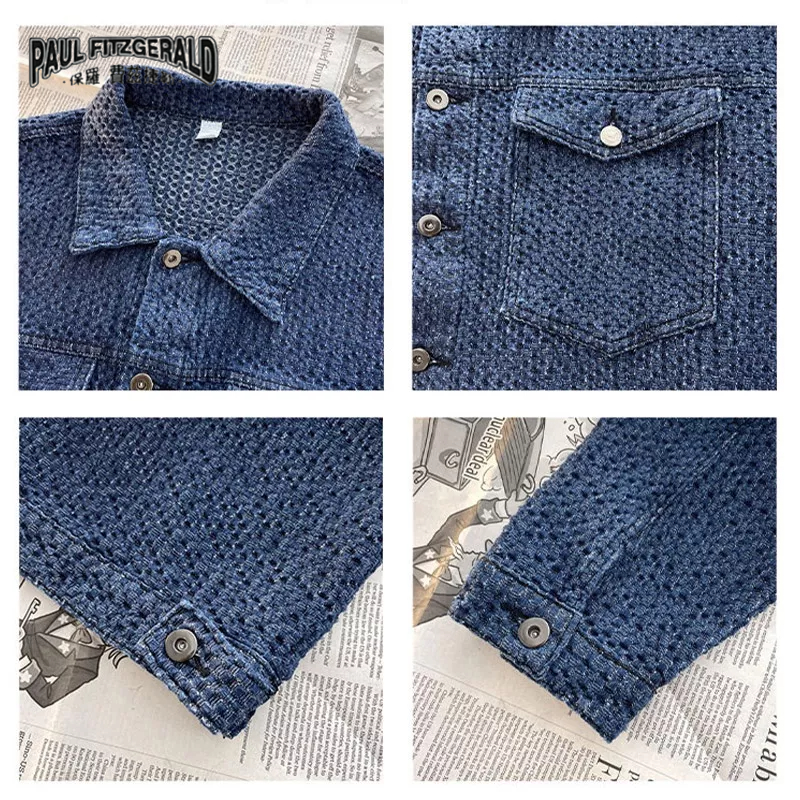 Áo Khoác denim Dáng Rộng Phong Cách hip hop Đường Phố Cá Tính Cho Nam